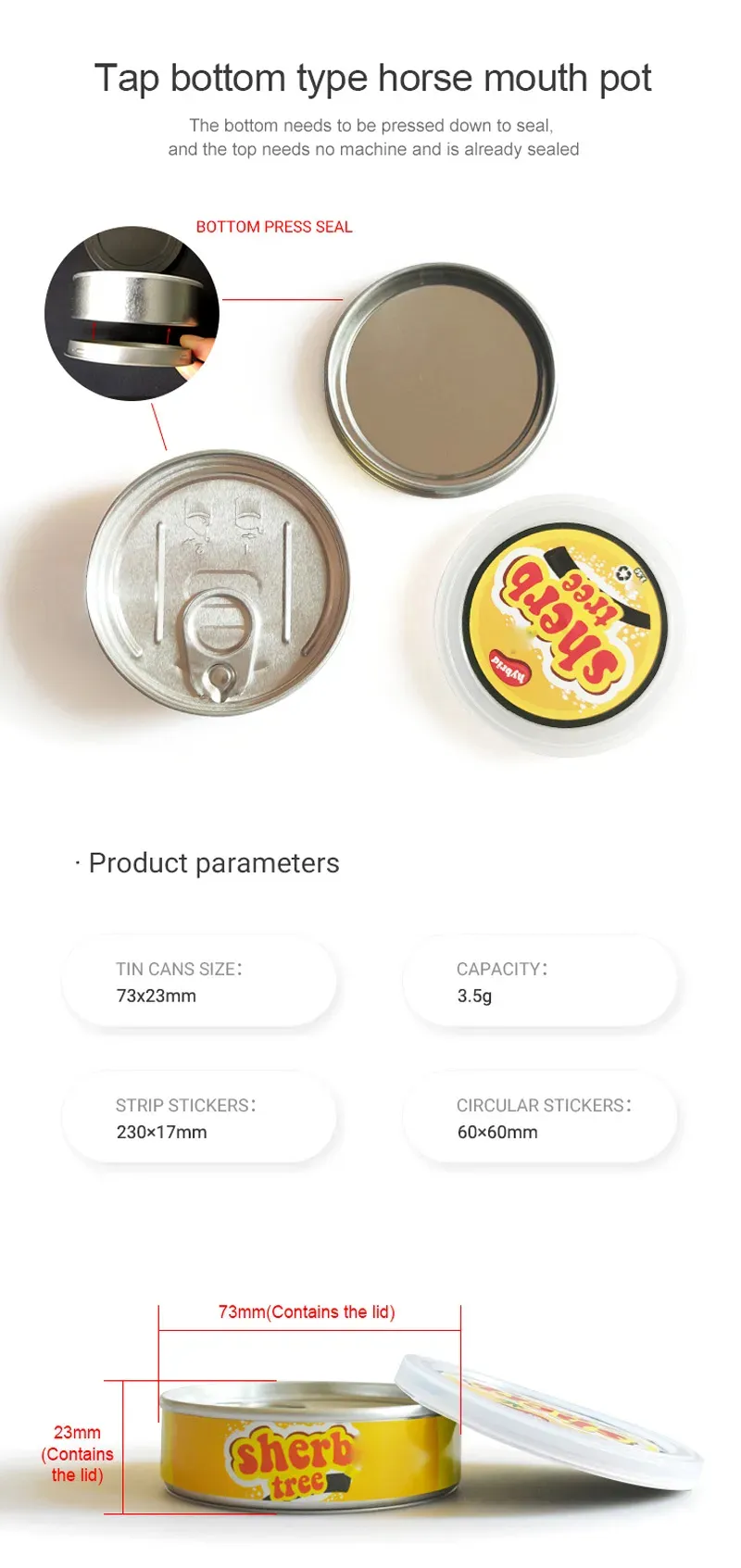 Wholesale Wholesale Tin Cans Packaging Jar Food Packaging Aluminum Bottles Can Box Dry Herb