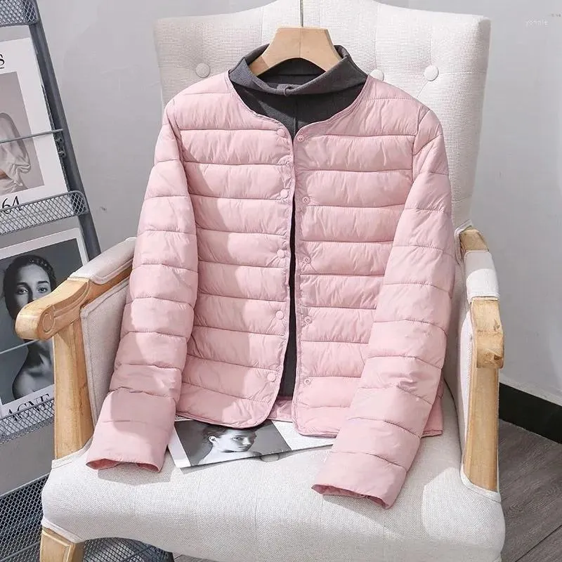 2023 Autumn Winter Womens Short Down Cotton Padded Trench Coat