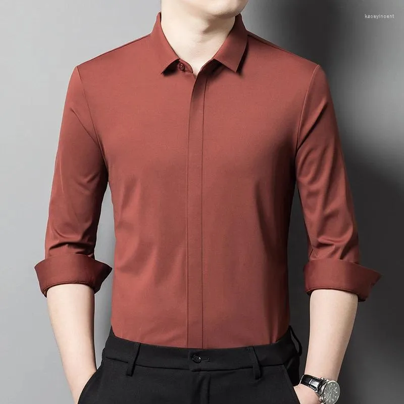 Männer Casual Hemden Männer Business Weiß Grau Blau Schwarz Grün Rot Lila Tägliche Büro Tops Männlich Mit Stil Asthetische kleidung OOTD Tragen