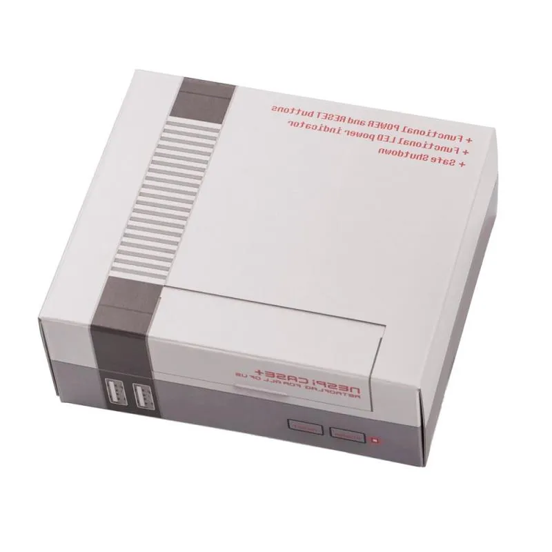 Freeshipping Raspberry Pi 3 Mini Nes Nespi Case | Hölje 2-pack USB NES-spelkontroller Joystick kylfläkt koppar kylfläns