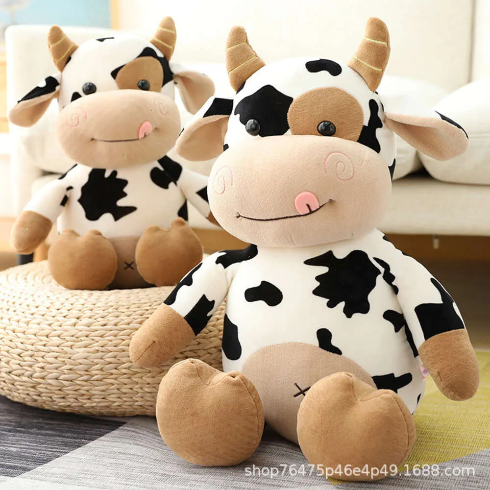 Livsliknande kreativ hobby Little Cow Plush -leksaker ger barndockor för att sätta upp en bås