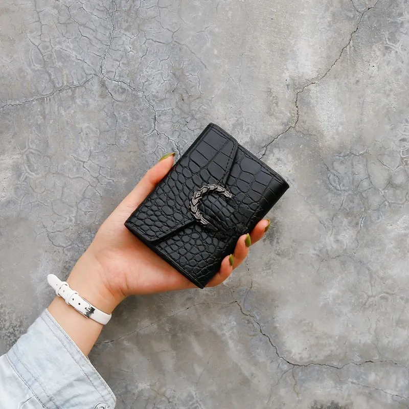 Klasyczny wzór krokodyla prosty damski portfel damski torebka małe portfele uchwytu na karty