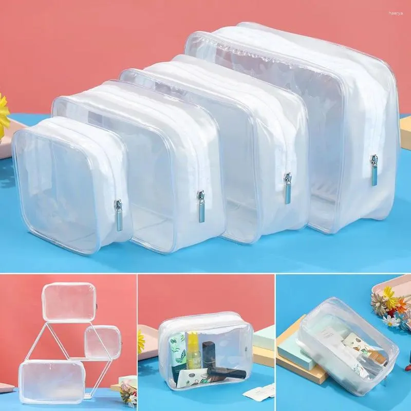 Storage Bags Transparent PVC Travel Organizer Clear Makeup Bag Beautician Cosmetic Beauty Case Toiletry Make Up Pouch Wash