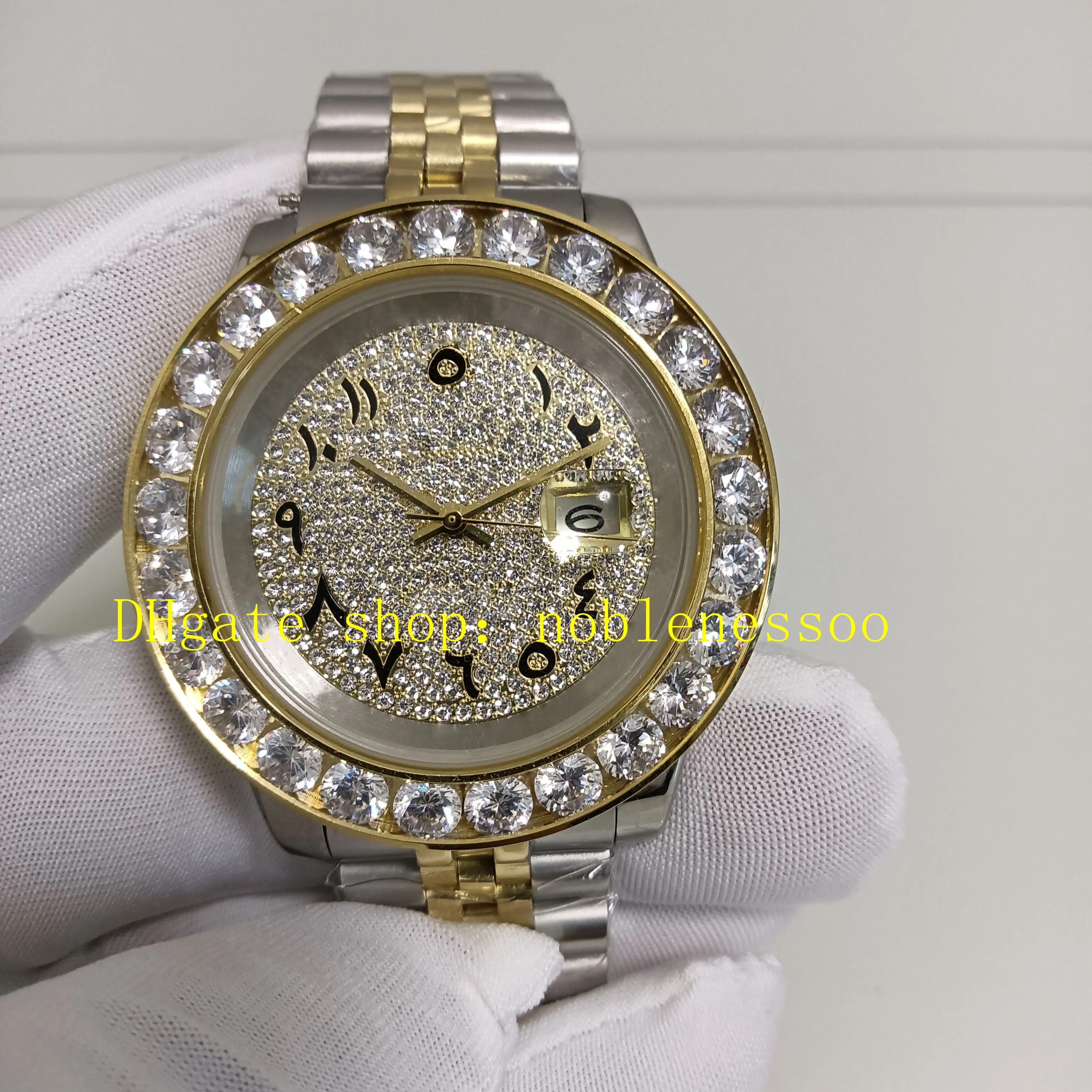 Save Big on Bulk Seiko Datejust Arabic Dial Mens Watches Mechanical Big  Diamond Bezel Watch With Arabic Dial Yellow Gold Automatic Wristwatch  Best