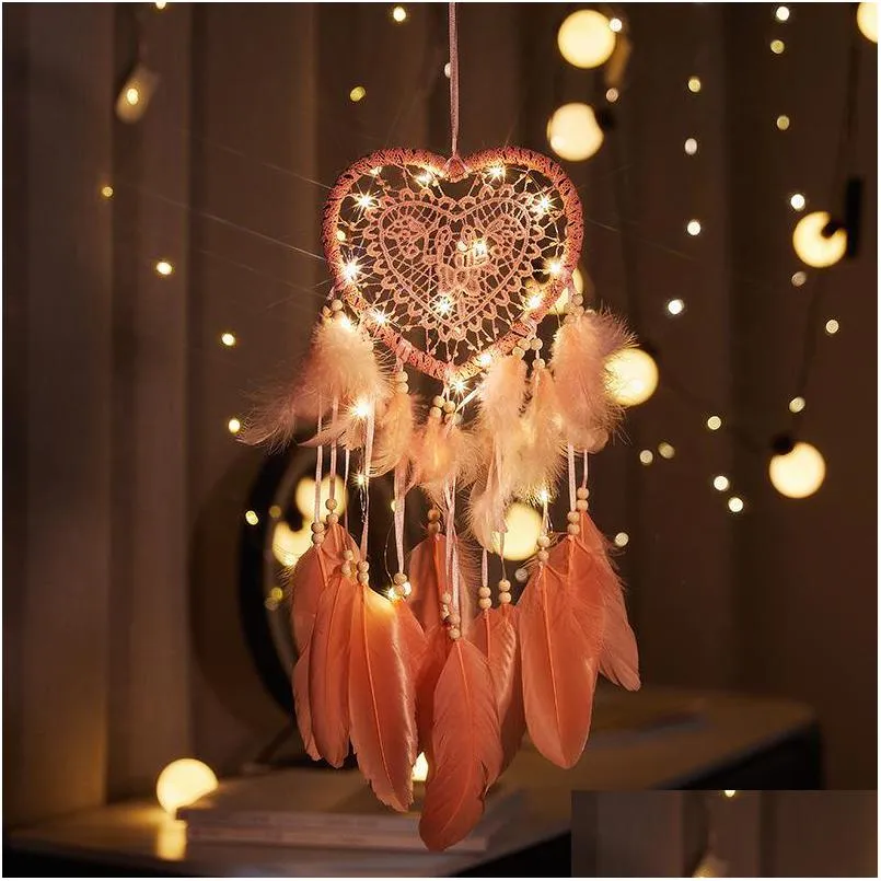 Christmas Decorations Creative Hollow Love Dream Catcher Lantern Ornament Nordic Wedding Dreamcatcher Drop Delivery 202 Dhzat