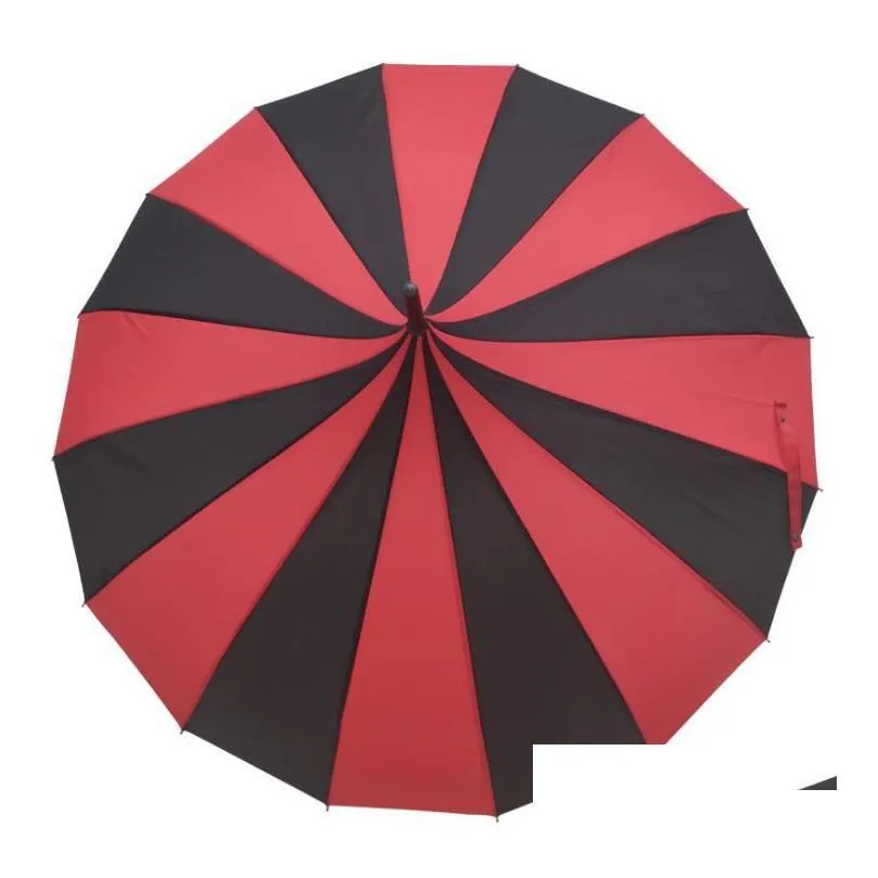 Parapluies Parapluies 30pcs Design créatif Noir et blanc rayé Golf Parapluie à long manche droite Pagode SN4085 Drop Livraison Accueil Dhbsj