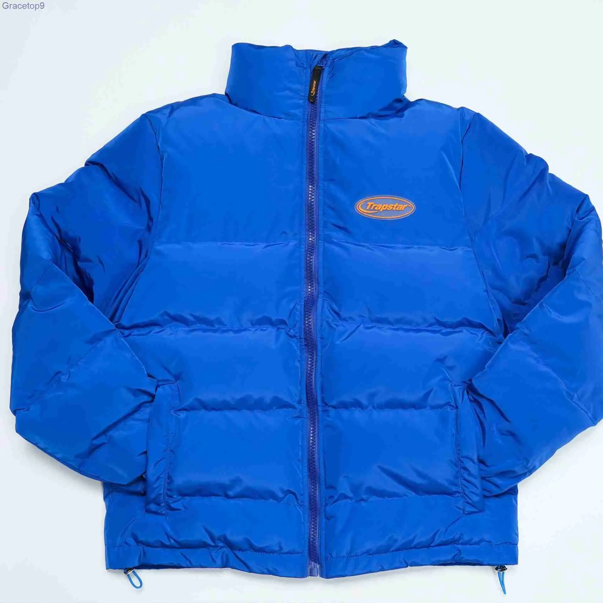Winter Jacket Märke 2023 Etikett förtjockat nya par Tide Men's Autumn och och Blue Large Women's Cotton Down Hat Löstagbara jackor mångsidiga för Trapstar NJ33