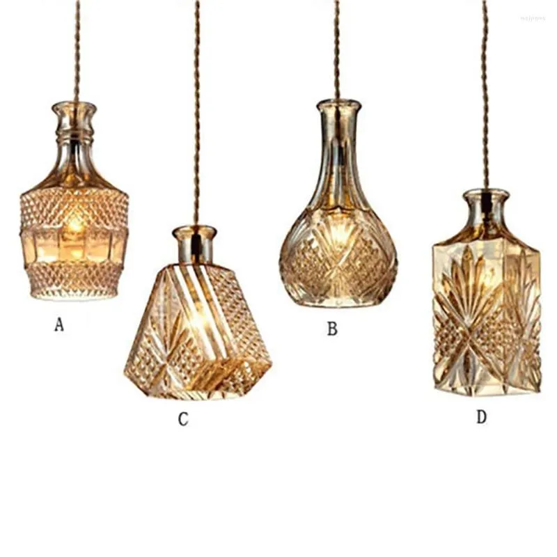 Pendant Lamps Creative Retro Chandelier Ceiling Lamp For Bar Living Room Bedroom Dining Glass Wine Bottle