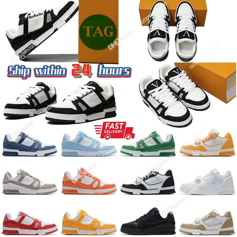 zu einem guten Preis Louisvuiton Schuh flacher Sneaker Designer Outdoor-Schuhe Herren Damen Denim Canvas Leder Abloh Weiß Grün Rot Blau Buchstaben-Overlays Modeplattform