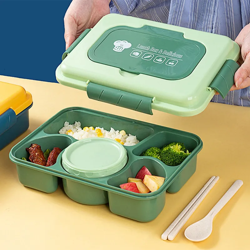 Bento Boxes 4/5 company lunch box with small bowl lunch box suitable for school children's office staff microwave heating food container storage box 230407