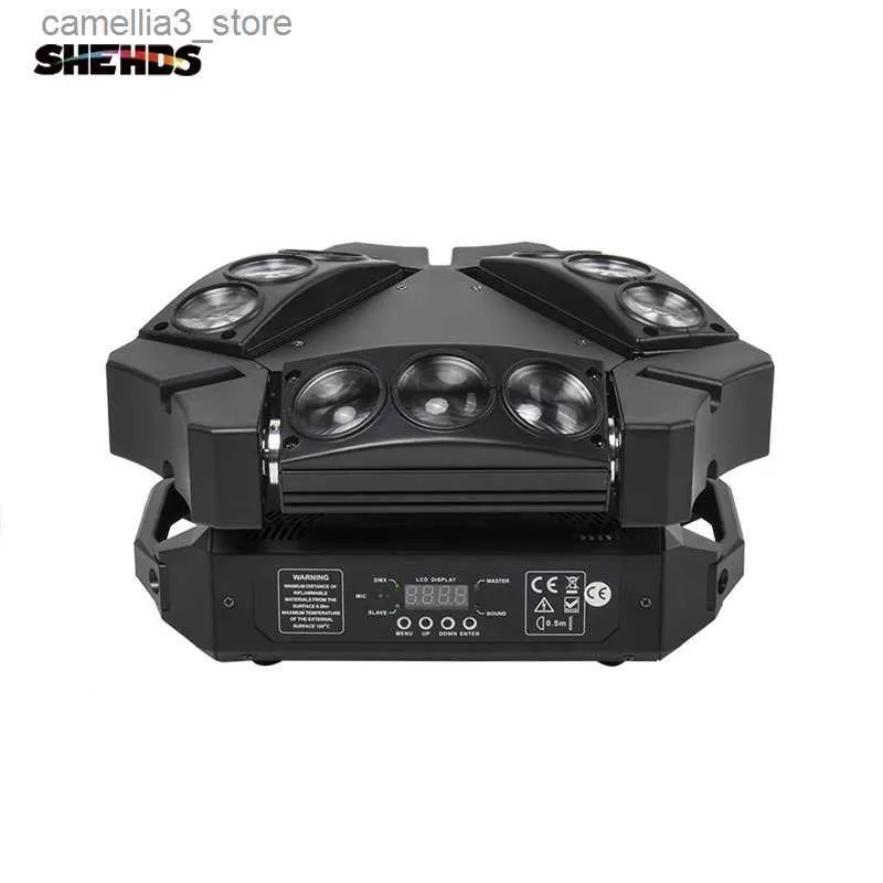 Moving Head Lights Snelle verzending Mini LED Beam 9x10W / 8X6W RGBW Moving Head Verlichting LED-podiumlicht Goed voor feesten DJ Disco Bruiloft Decoratie Q231107