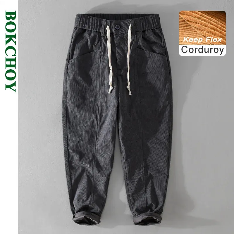 Calças masculinas outono simples veludo calças masculinas roupas casuais cor sólida cintura elástica macio rua corredores calças masculinas f7627 231107