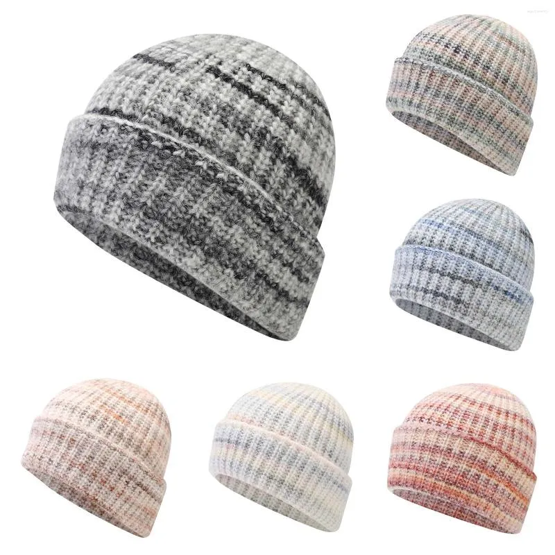 Beretti Hat inverno addensare tintura calda retrò tintura a maglia mostrando le donne uomini autunno e orecchio cappelli di lana boina femminino