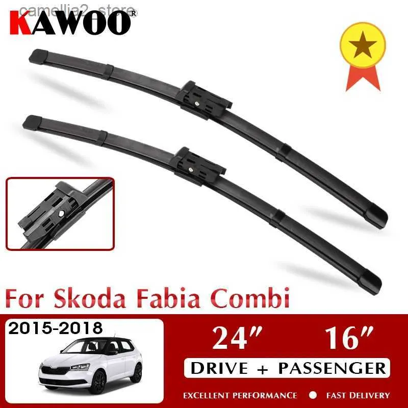Windshield Wipers KAWOO Wiper Car Wiper Blade Blades For Skoda Fabia Combi 2015-2018 Windshield Windscreen Window Wash 24"+16" LHD RHD Q231107
