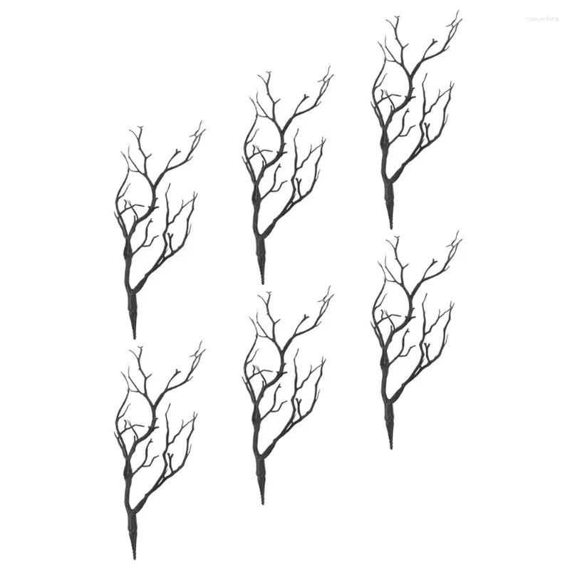 Kwiaty dekoracyjne 6 szt. Halloweenowe dekoracja symulacja wazonów gałęzie gałęzie sztuczne sztuczne plastikowe łodygi drzewa obiadowe sucha