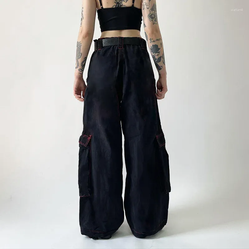 DHgate.com:Y2k Cargo Jeans: Cyber Techwear Grommet Denim