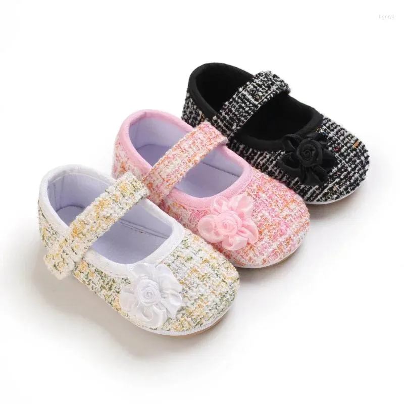 Premiers marcheurs bébé filles fleur à lacets chaussures de princesse loisirs pour enfants semelle en caoutchouc préscolaire