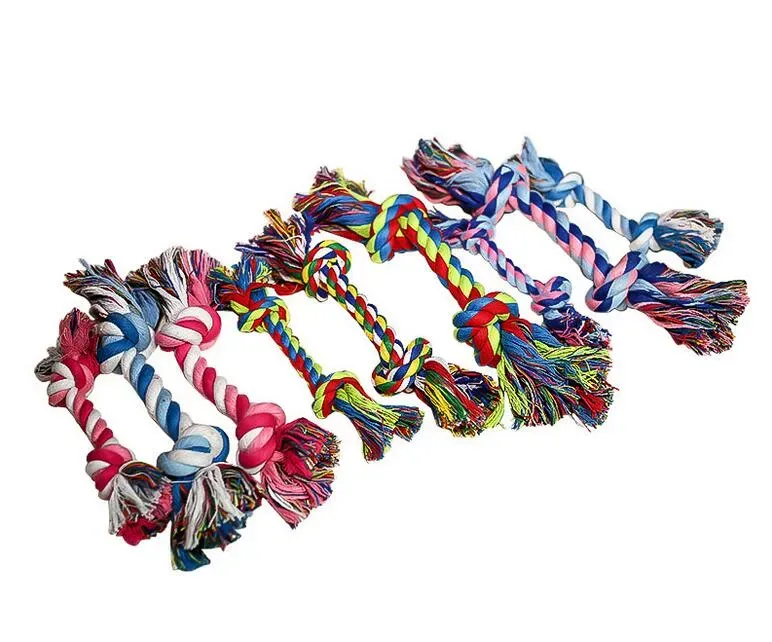 18cm Dog Toys Pet Supplies Pet Dog Puppy Cotton Chews Knot Toy Durable Braided Bone Rope Funny Tool Free SHip