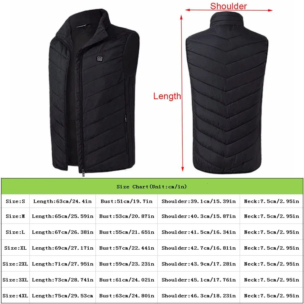 Fashion 11Areas Heated Vest Fashion Men Coat Intelligent Usb Electric  Heating Thermal Warm Clothes Winter Hiking Skating Ski Heated Vest-Blue @  Best Price Online