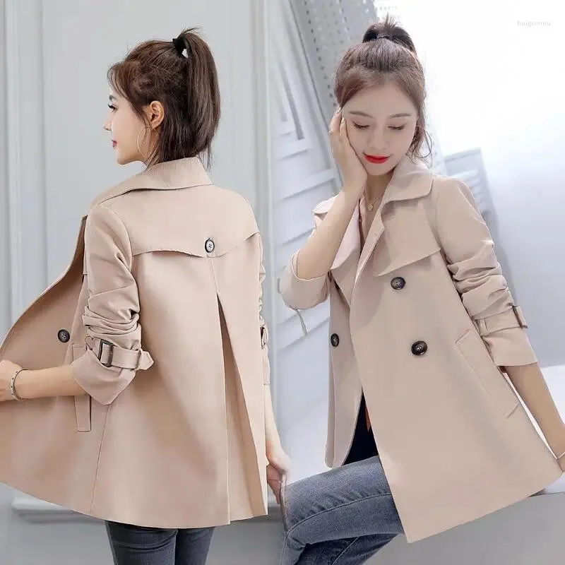 Women's Trench Coats 2023 Summer Mid-length Coat Single-breasted Jacket Female Long Sleeves Office Ladies Fashion Overcoat M459