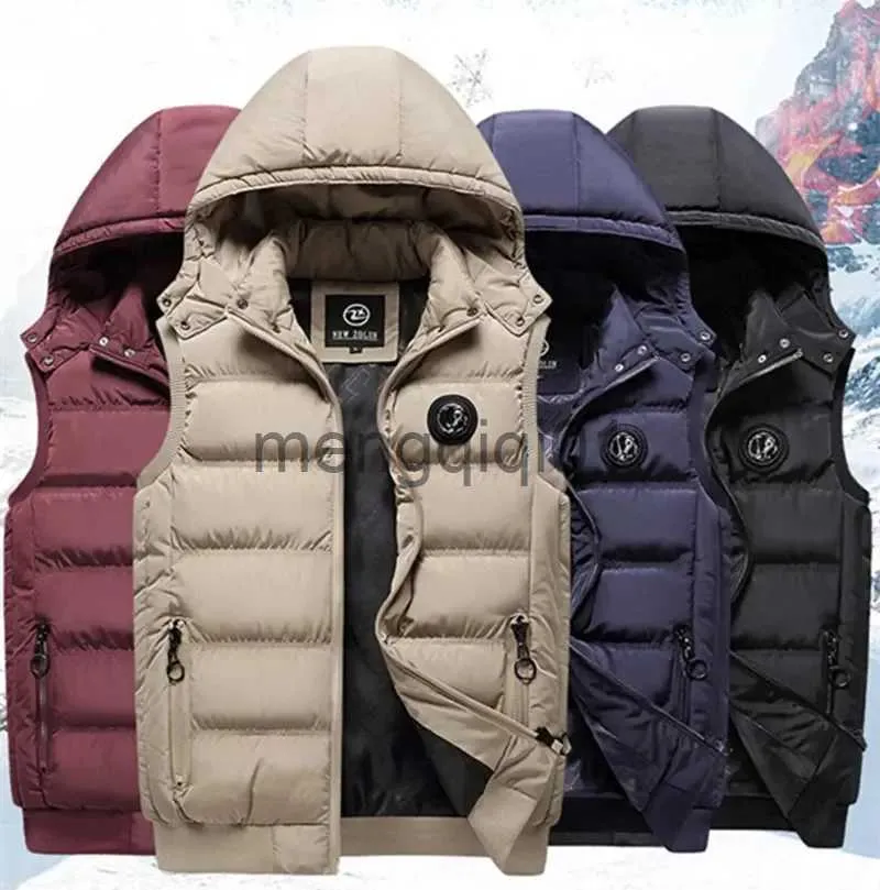 Mannen Donsparka 5XL Heren Vest Jas Winter Waterdicht Warm Mouwloos Mode Capuchon Casual Herfst Dikker Vest J231107