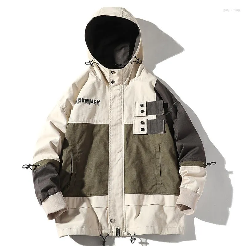 Herenjacks 2023 Autumn Man Jacket en Coats Casual heren hiphop los multi-pocket ontwerp streetwear