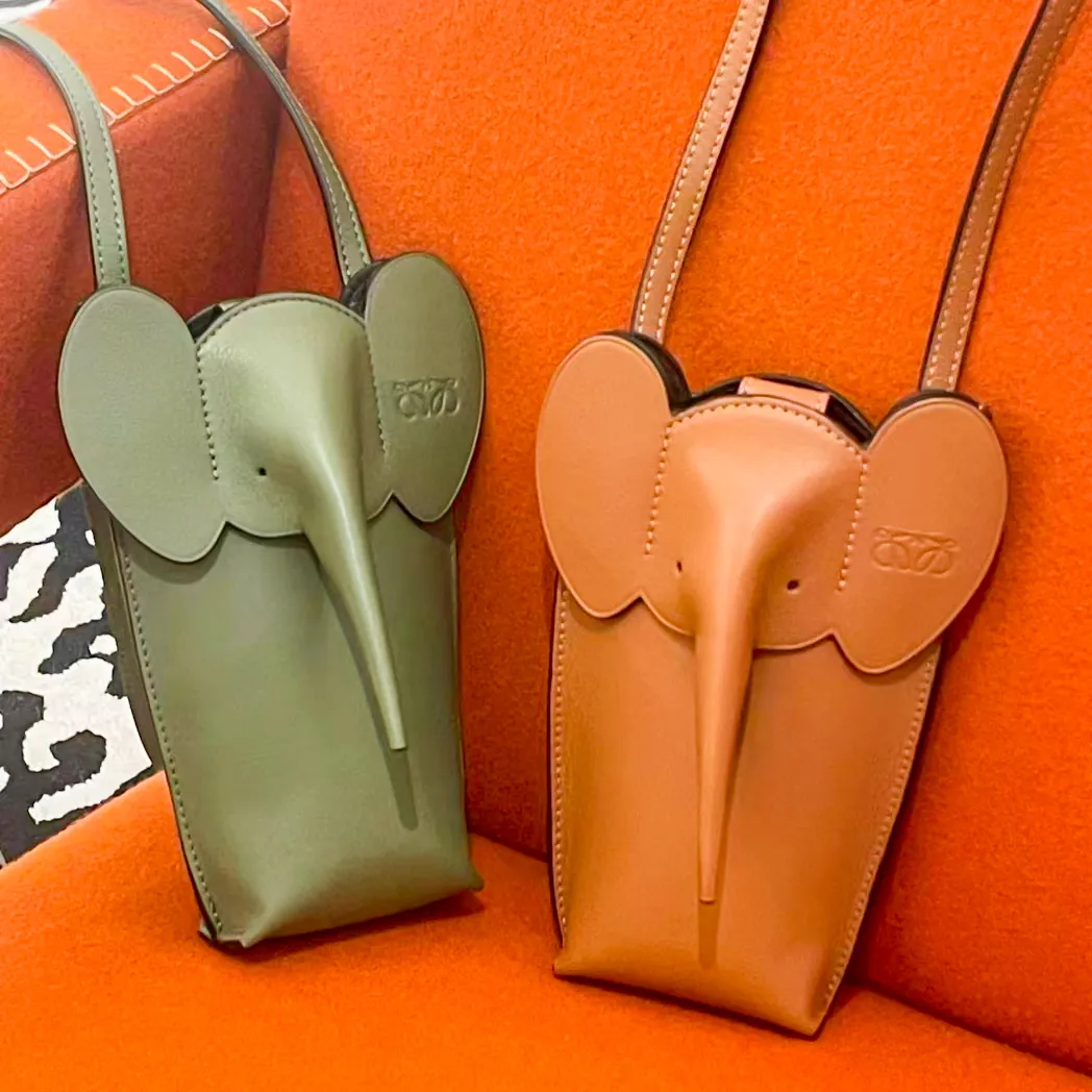 Mode anagram elefant telefonpåsar kvinnors handväska mini handväska mens satchel klaff plånbok axel designer väska lyx äkta läder crossbody tote sling koppling väska
