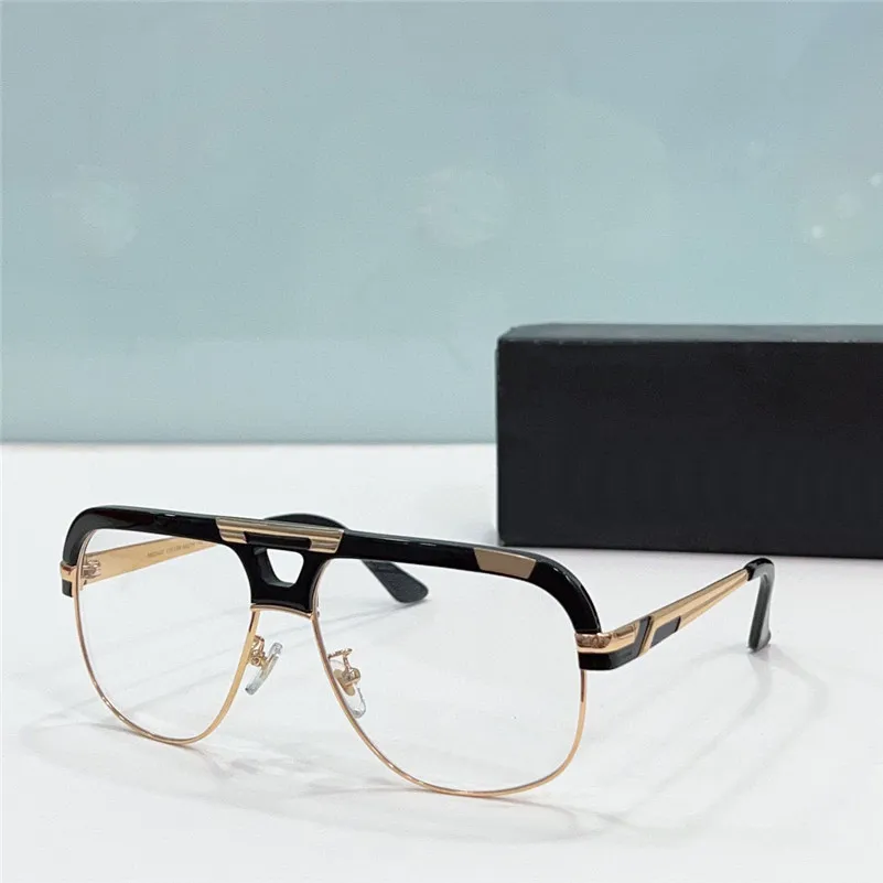 Ny modedesignpilot Optiska glasögon 986 Metall och halva acetatram avantgarde och generös stil avancerad översparent glasögon