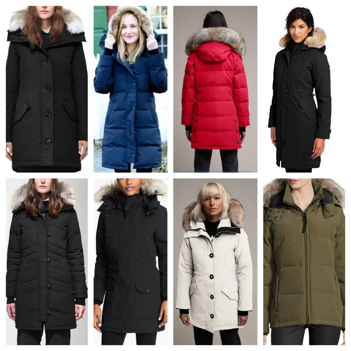 Canada Puffer Jackets Designer da donna Vera pelliccia di coyote Giacca a vento da esterno Parka Jassen Capispalla con cappuccio Fourrure Manteau Piumino Cappotto Hiver Parka Doudoune