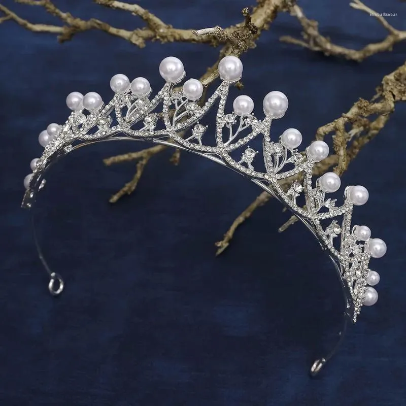 Haarspangen Koreanische Perle Strass Braut Hochzeit Krone Mädchen Prinzessin Geburtstag Tiara