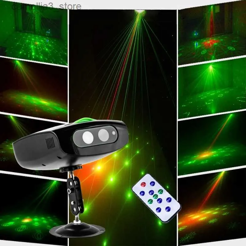 Moving Head Lights DJ Disco Laser Stage Light 60+24 Mode Remote Control Voice Control Gobo Lamp KTV Party Club Halloween Juldekorativ ljus Q231107