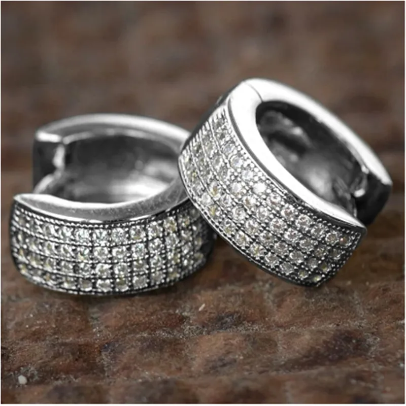 20 stylów 925 sterling silver Charm Hoop kolczyk AAAAA cyrkon biżuteria wesele kolczyki dla kobiet ślubna obietnica urodziny biżuteria