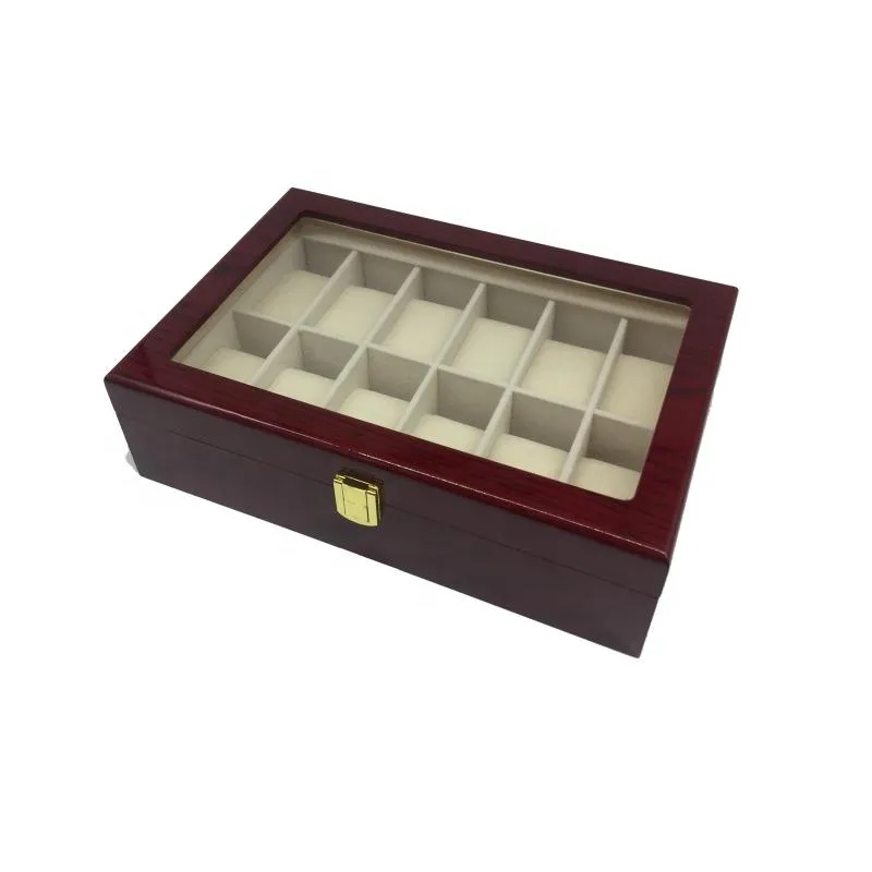 Watch Boxes & Cases Luxury Case Display Wooden Men Women Business Showcase Soft Cushion Interior Jewelry Storage