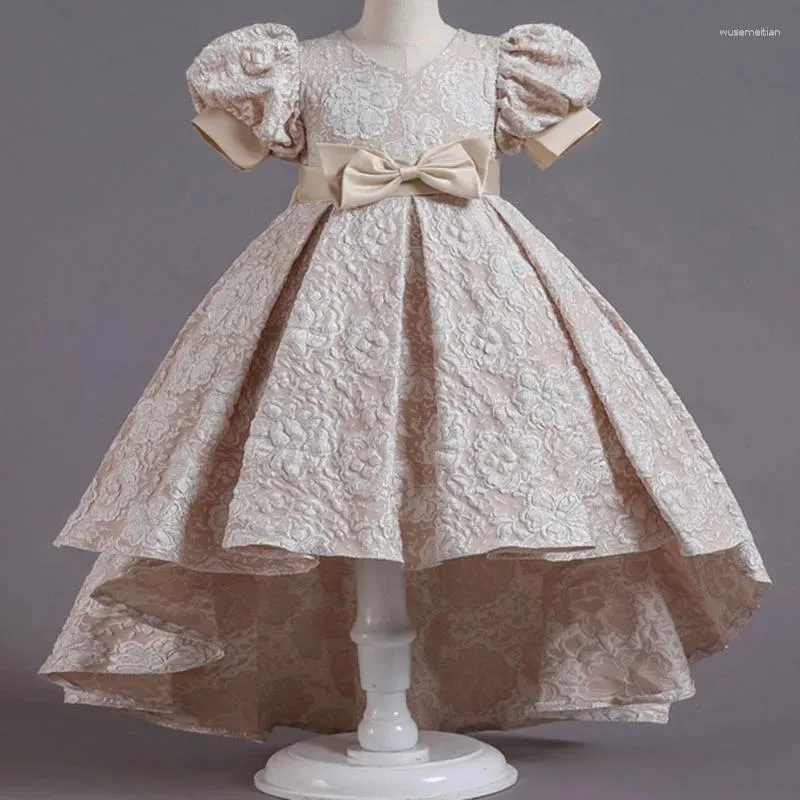 Abiti da ragazza per bambine eleganti da sposa con petali di perle, abito da principessa, spettacolo, maniche lunghe, tulle in pizzo, per 3 4 5 6 7 8 9 10 11 12 anni