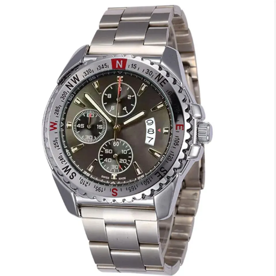 Luxury Mens Watches Quartz Movement Chronograph Grey Dial Wristwatches F1 Racing Men's Sport Watch Sport328Z