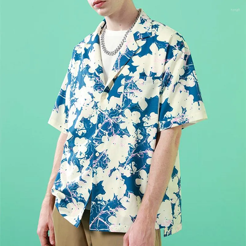 Blouses feminina Streetwear Cuba estilo havaiano vintage floral praia masculino homem homem conforto chiffom de verão botão para cima camisa solta de tamanho grande