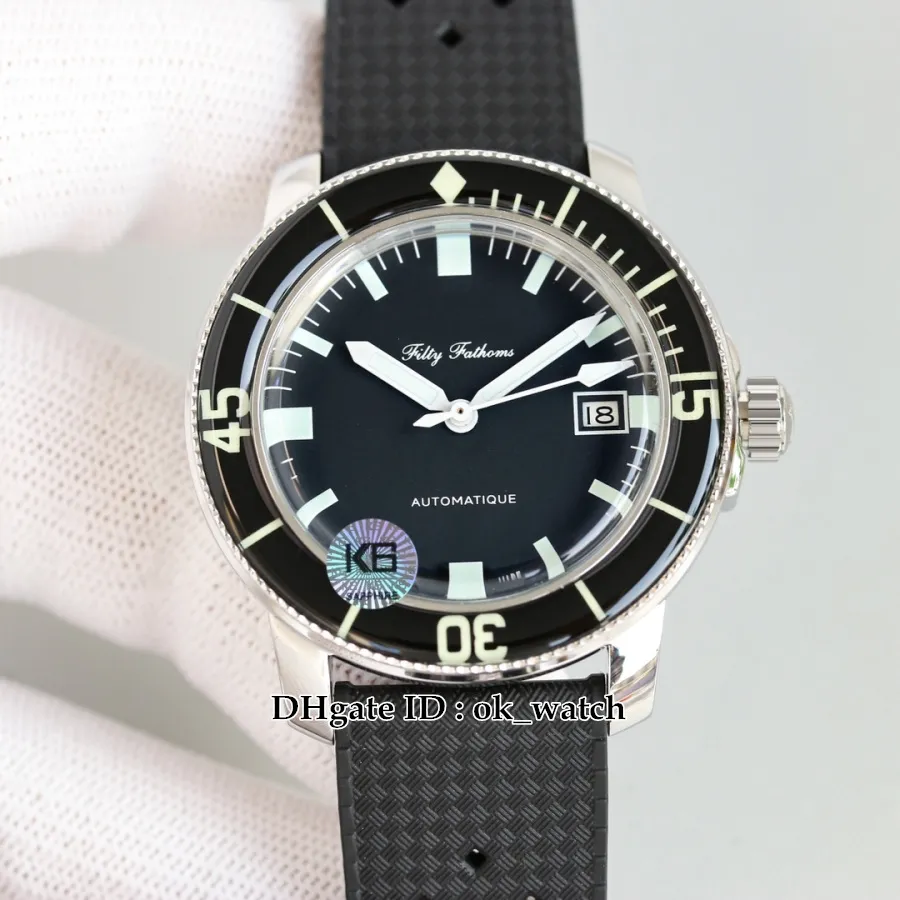 KRF Watch Fifty Fathoms Barakuda 5008B 1130 B52A Cal.1151 Automatic Mens Watch Black Dial 40.3mm Gents Watches Rubber Strap From 457 55 DHgate