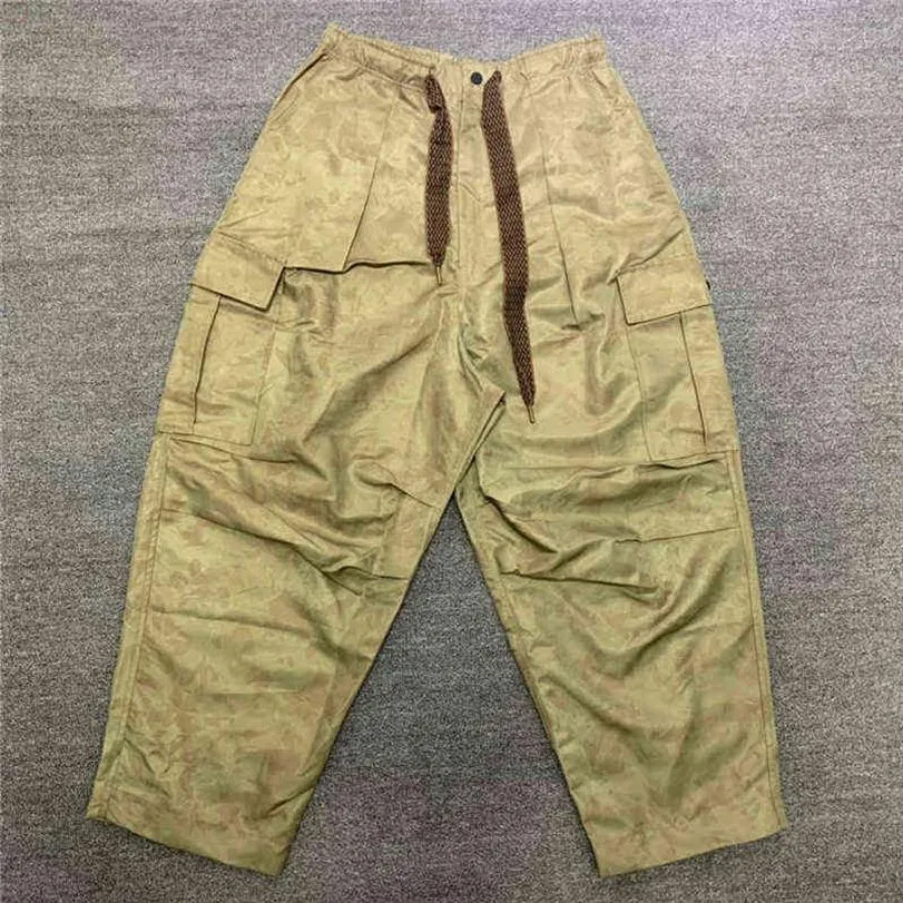 Kapital Kountry Mode Pantalon Hommes Qualité Armée Vert Cargo Femmes Pantalon Élastique Cordon Pantalon Japonais Streetwear T22080248a