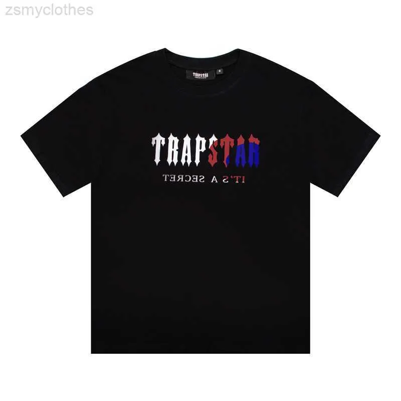 Herren T-Shirts Trapstar Sommer Neue Mode Farbverlauf Bedruckte Baumwolle Kurzarm