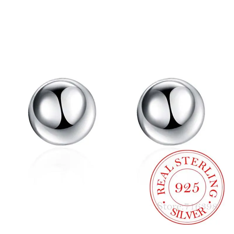 Brincos de garanhão de alta qualidade 925 SERLING SLATA Mulheres jóias de 8 mm/10mm Moda de bola redonda de bola elegante para 2023stud