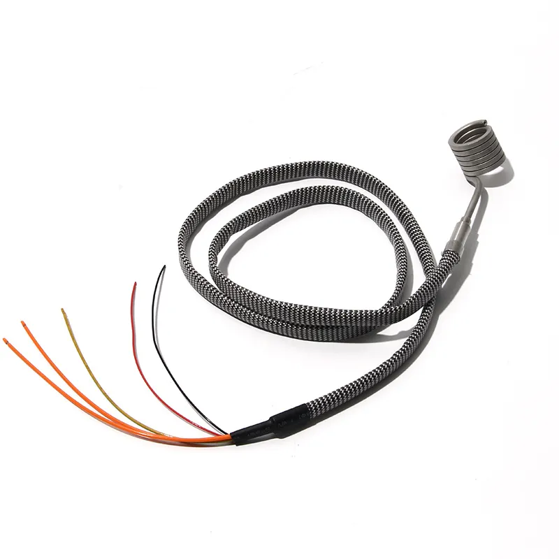 45/50mm 3,5x3,5 mm Dwarsdoorsnede Verwarming Elektrische verwarmingselement Elektrische hotloper Spiraalvormige spiraalbandverwarmers met K Thermocouple 220V