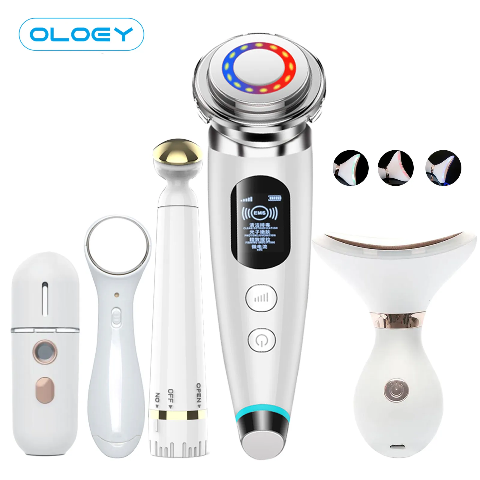 Face Massager EMS skin RF eye lift machine tightening correction equipment and neck slimming machine massage machine wrinkle removal machine 230406