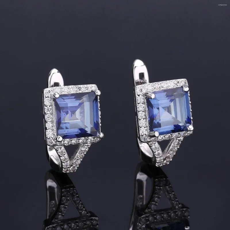 Hoopörhängen äkta riktiga juveler mode färgglada personliga temperament s925 silver inlagd filmbelagd kristallörat