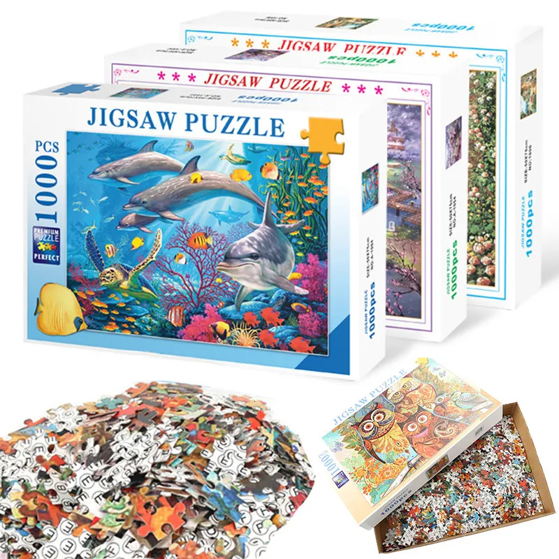 Puzzles 3D 1000 pièces pour adultes papier puzzle jouets éducatifs décompression intellectuelle bricolage grand jeu de puzzle cadeaux 230407