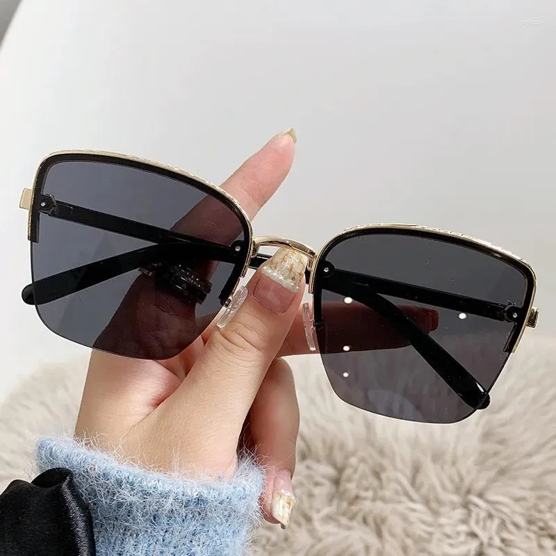 نظارة شمسية Cat Eye Half Frame التدرج للنساء الرجال الكلاسيكية الاتجاه القيادة UV400 Sun Glasses الأزياء تصميم نظارات عتيقة 2023