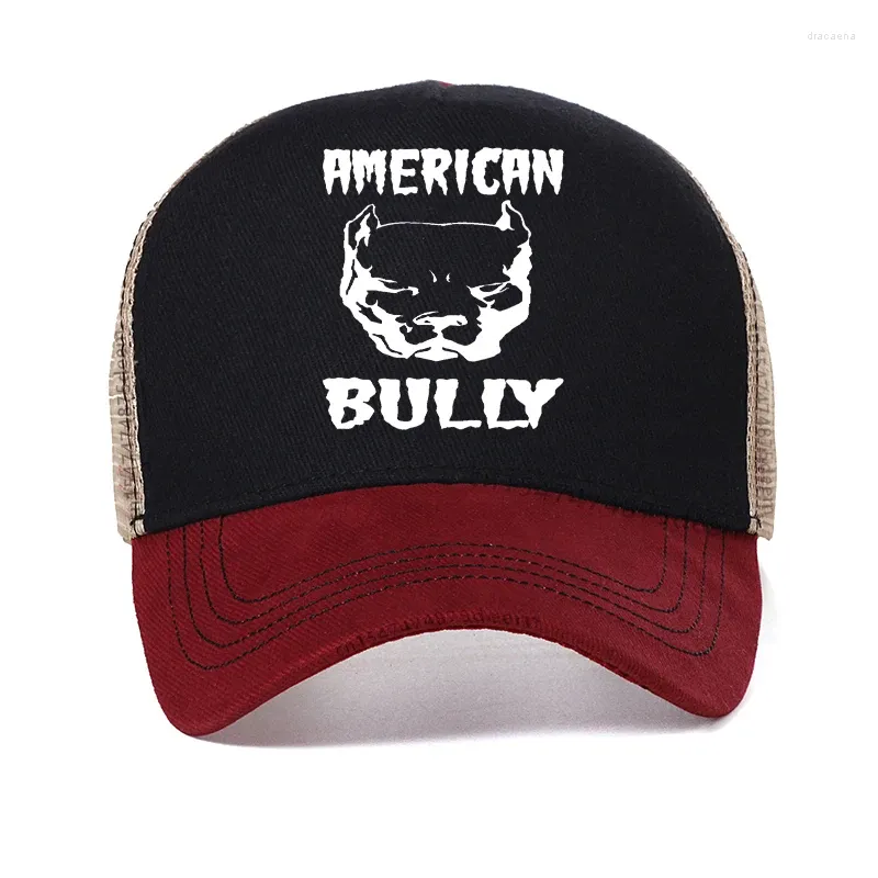 Ball Caps Classic American Bully Baseball Cap Men Women Adjustable Unisex Dog Dad Hat Outdoor Mesh Breathable Trucker Hats