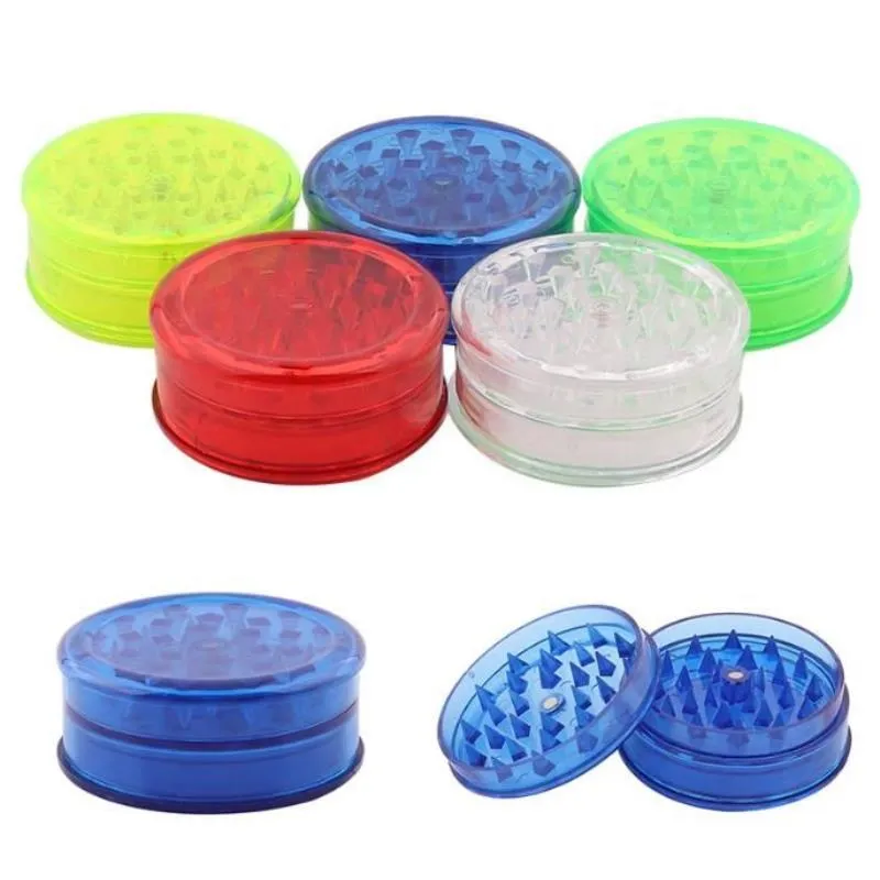 Three-layer plastic smoke grinder acrylic flat round tines manual grinder 28mm - 60mm Bplar