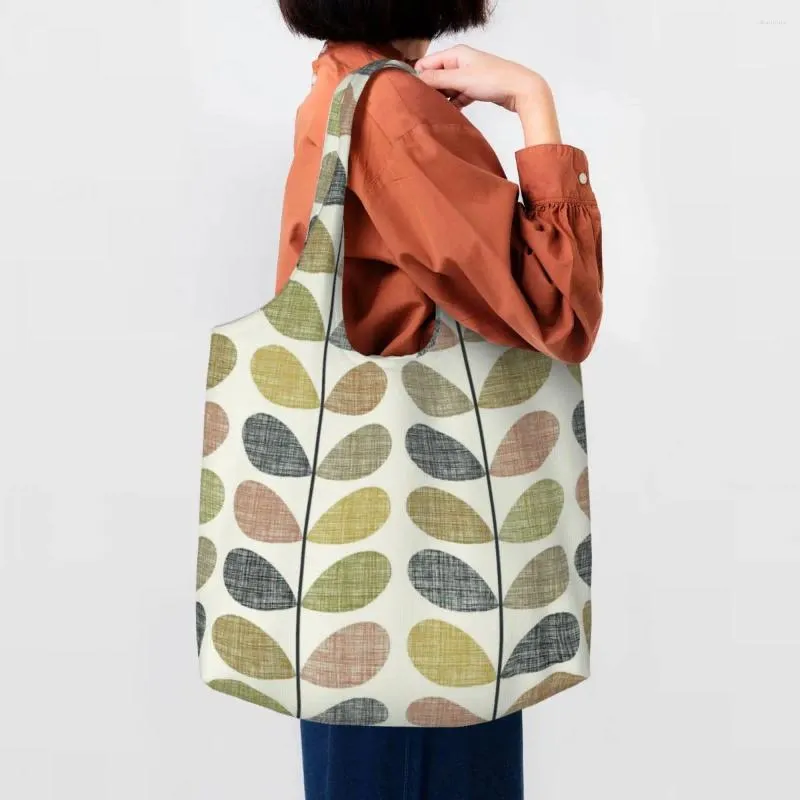 Bolsas de compras Impresión linda Scribble Stem Multi Orla Kiely Tote Reciclaje Lona Hombro Shopper Bag Pografía Bolsos