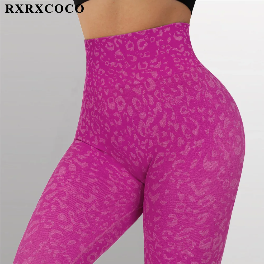 Yoga Outfits RXRXCOCOC Print Seamless Leggings For Women Slim Workout Sport Fitness Gym Pants Push Up Casual Legging 230406