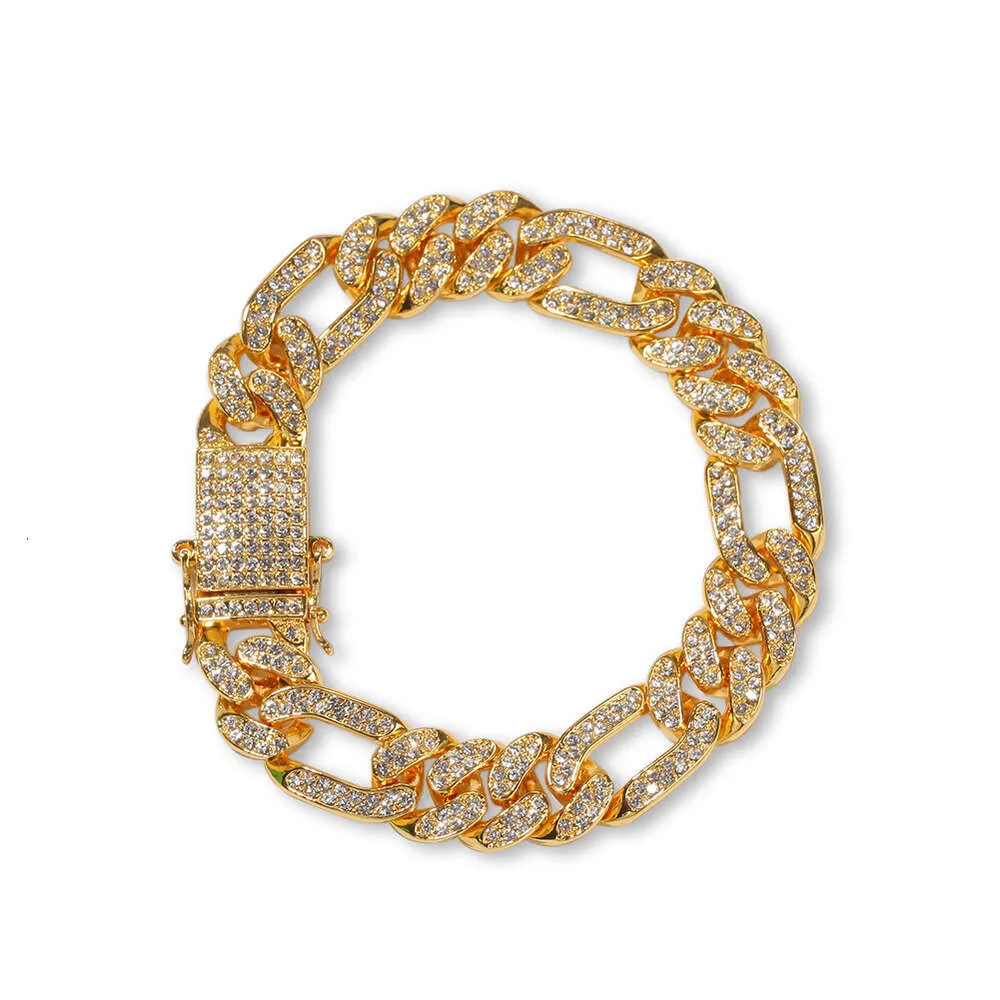 Мужское ожерелье в стиле хип-хоп 13 мм, золото, серебро, Iced Out, кубинская цепочка с бриллиантами, муассанит Nk3 1 Figaro Cuba